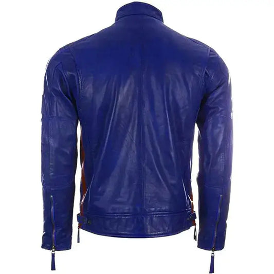 Mens Genuine Leather Biker Jacket