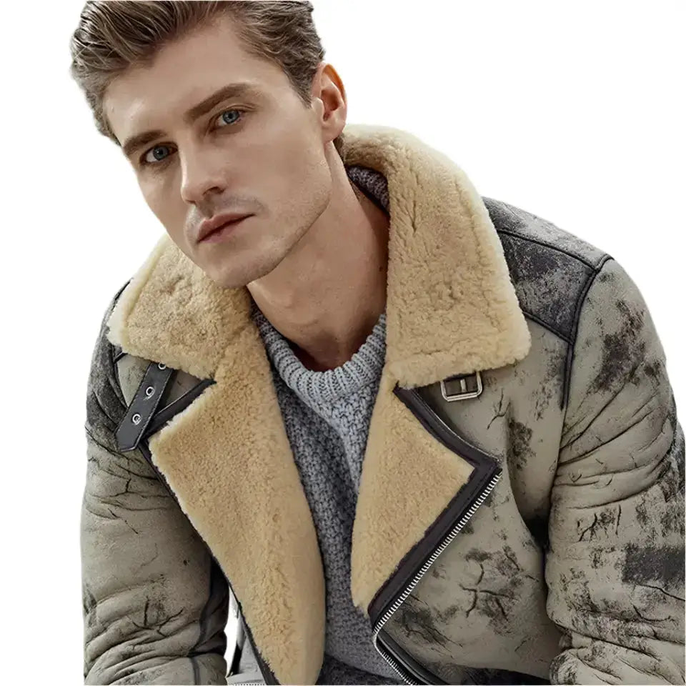 Men’s B3 Flight Aviator Shearling Jacket-3