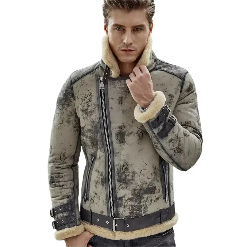 Men’s B3 Flight Aviator Shearling Jacket-2