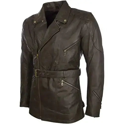 Mens Genuine Leather Motorbike Jacket