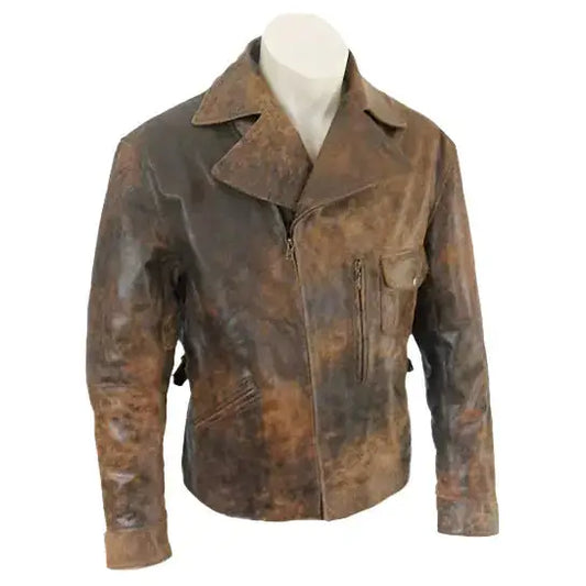 Men’s Vintage 70s Brown Biker Leather Jacket-0