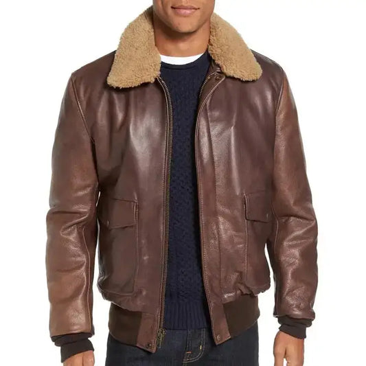 Waxed Cowhide Bomber Jacket
