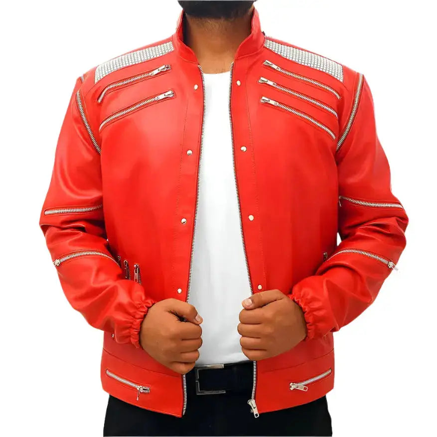 MJ Beat It Leather Biker Jacket