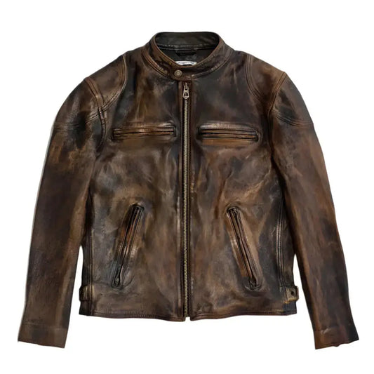 Men’s Vintage Horsehide Leather Jacket-0