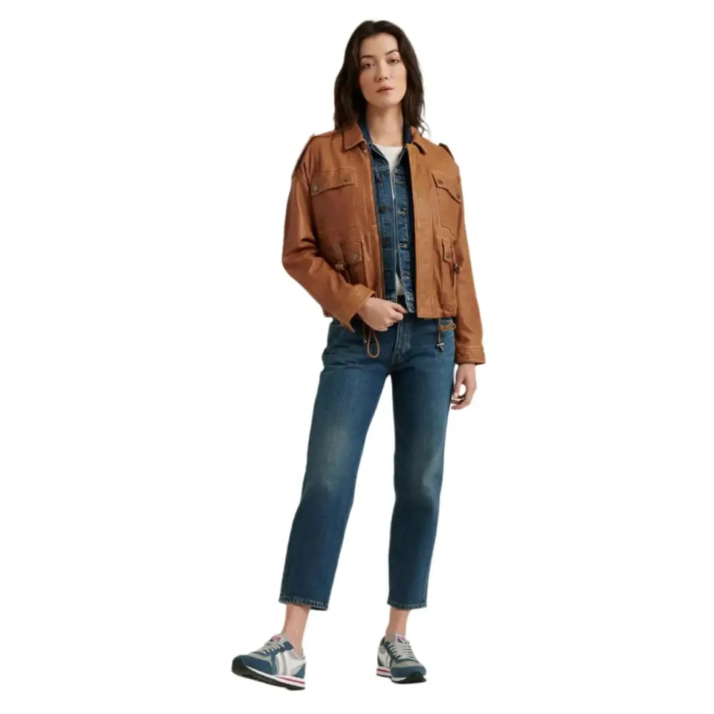 Women’s Brown Leather Jacket – New Stylish Design-2