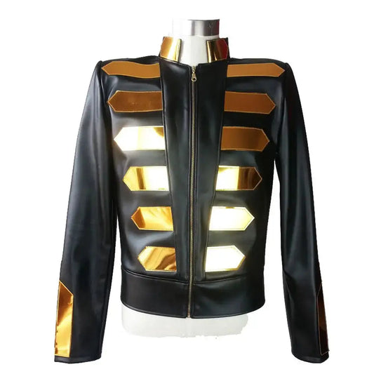 Genuine Leather Military Gothic Jacket-0