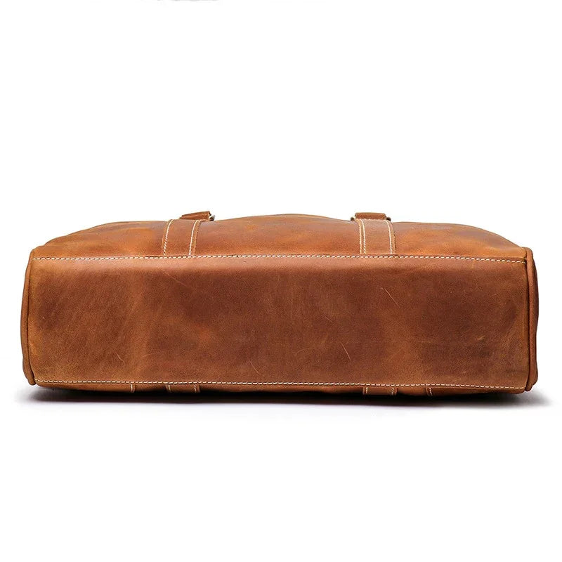 Cooper Allan The Bjorn Leather Laptop Bag | Vintage Leather Briefcase