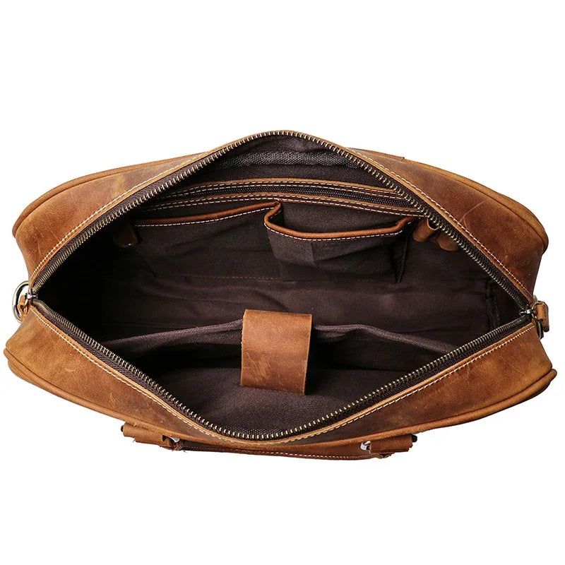 Cooper Allan The Bjorn Leather Laptop Bag | Vintage Leather Briefcase