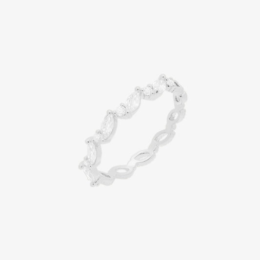 White topaz band ring
