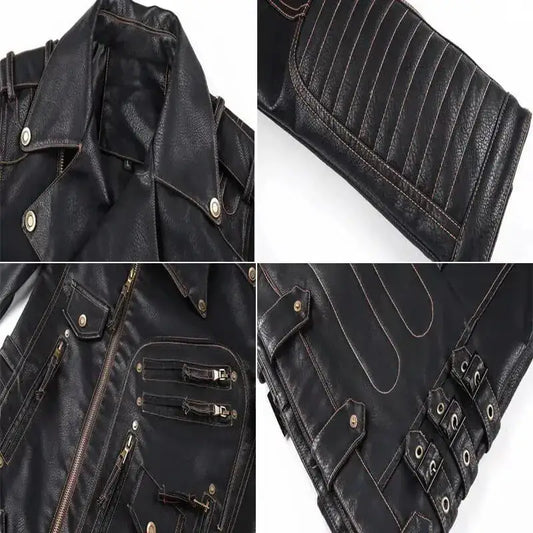 Men’s Top Genuine Cowhide Leather Cafe Racer Biker Jacket