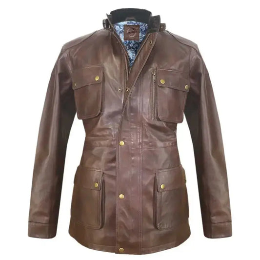 Handmade Sheepskin Leather Jacket-0