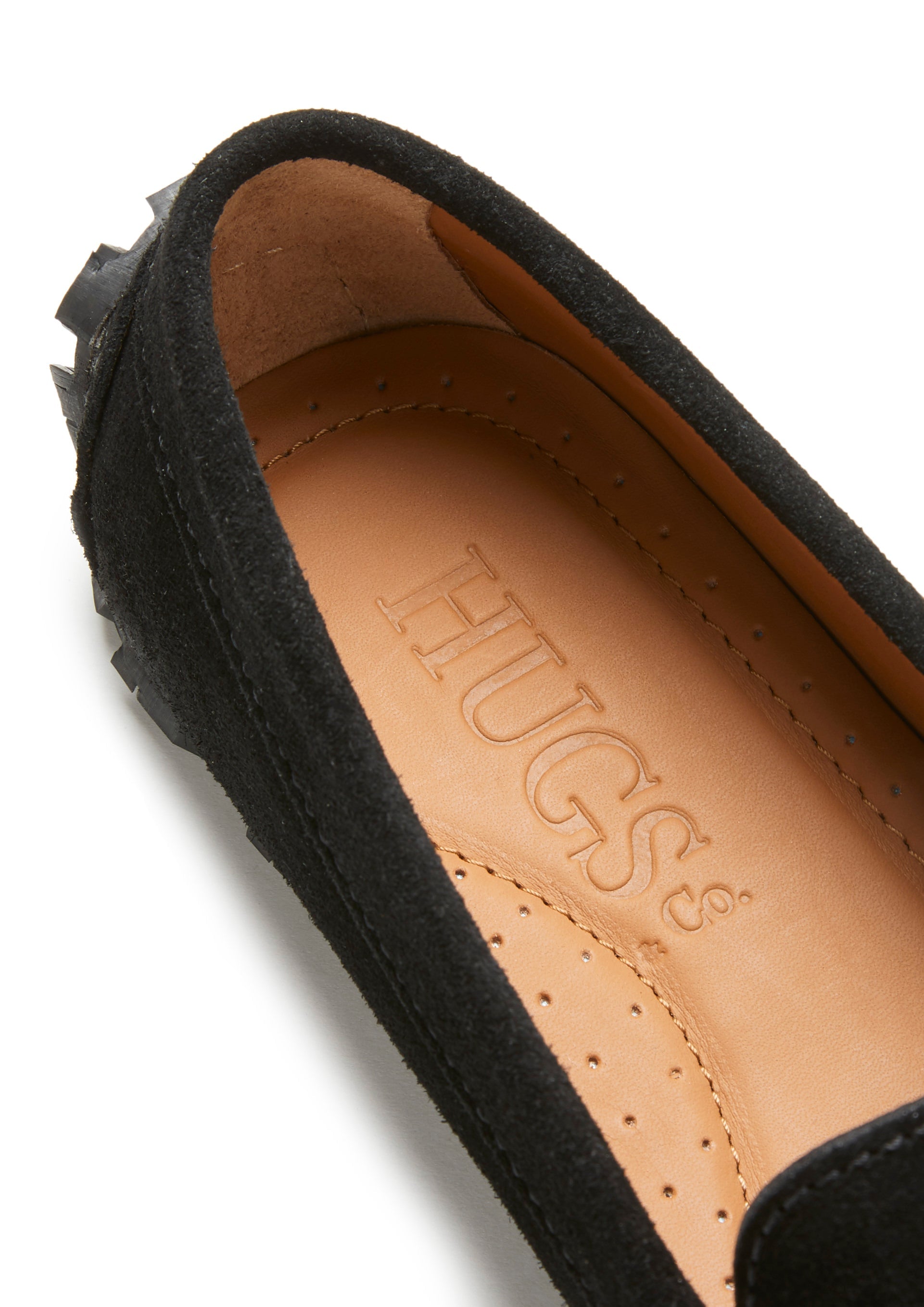 Women's Tyre Sole Penny Loafers, black suede-3