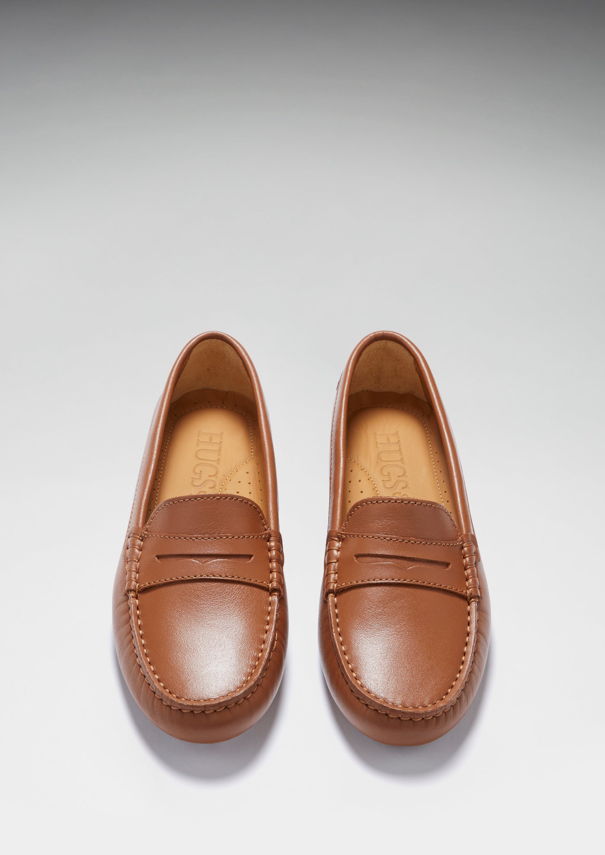 Women's Penny Driving Loafers, tan leather-1