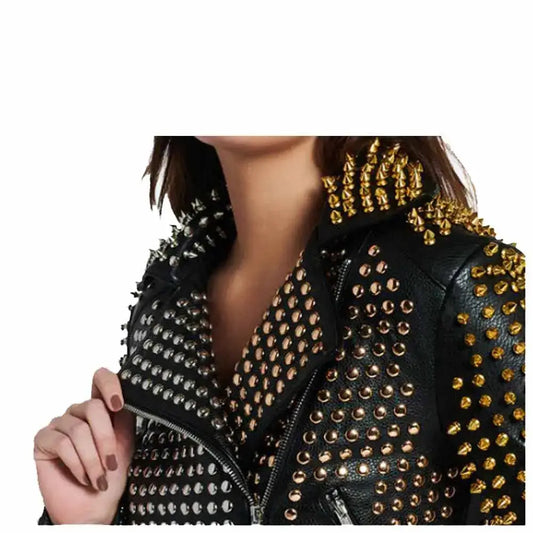 Women's Studded Leather Jacket