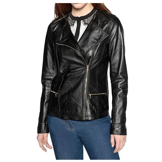 Women's Soft Genuine Leather Motorcycle Jacket