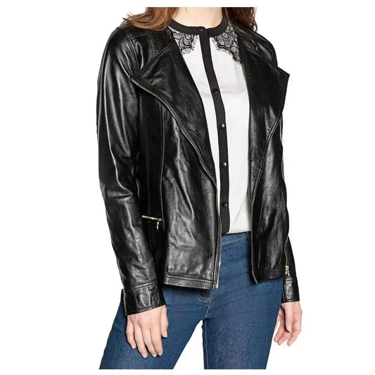 Women's Soft Genuine Leather Motorcycle Jacket