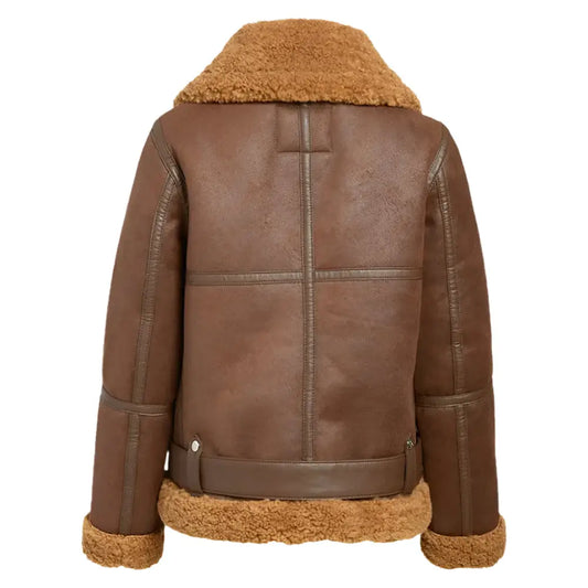 Women's B3 Brown Shearling Bomber Jacket