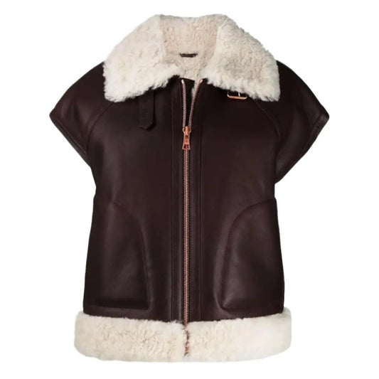 Women’s Shearling Sheepskin Leather Vest-0