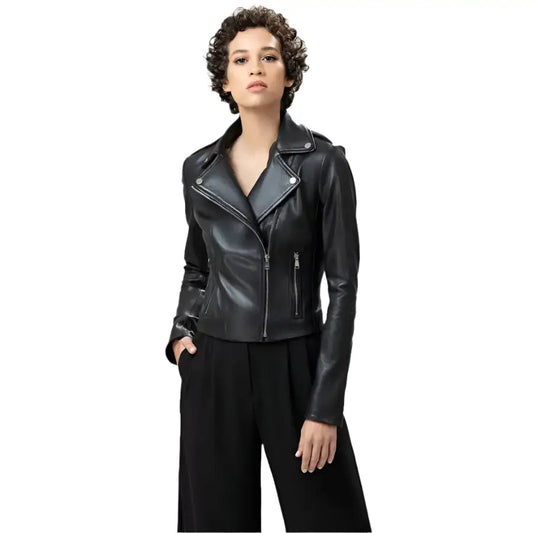 Womens Black Lambskin Leather Jacket