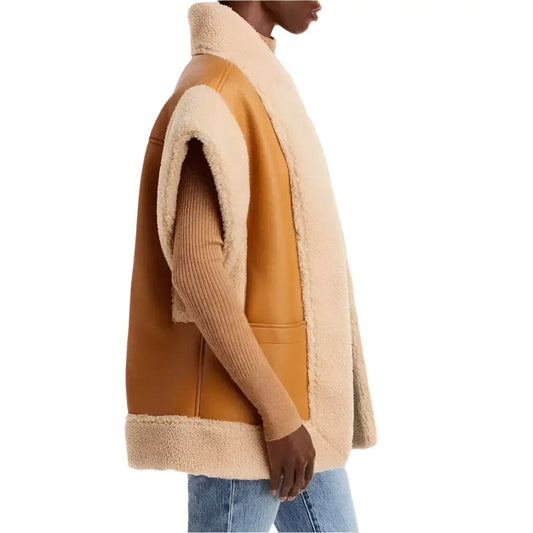 Women’s Tan Brown B3 RAF Aviator Shearling Leather Vest